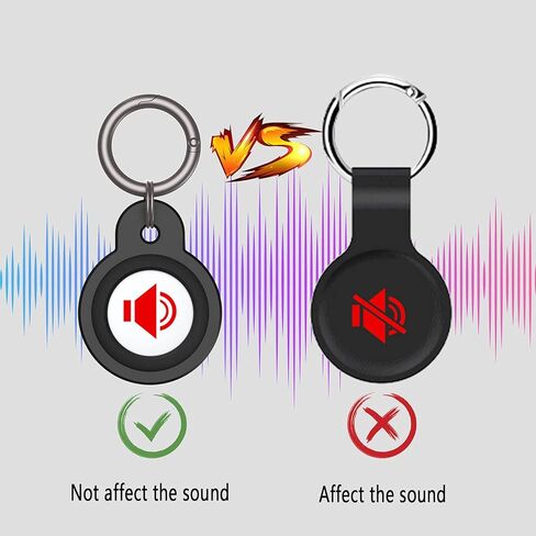 JIML مادة TPU AirTags حافظة سلسلة مفاتيح وغطاء واقٍ وحامل ملحقات تعقب مضادة للخدش وحافظة واقية لمكتشف علامات الهواء (قطعتان أسود) in Kuwait