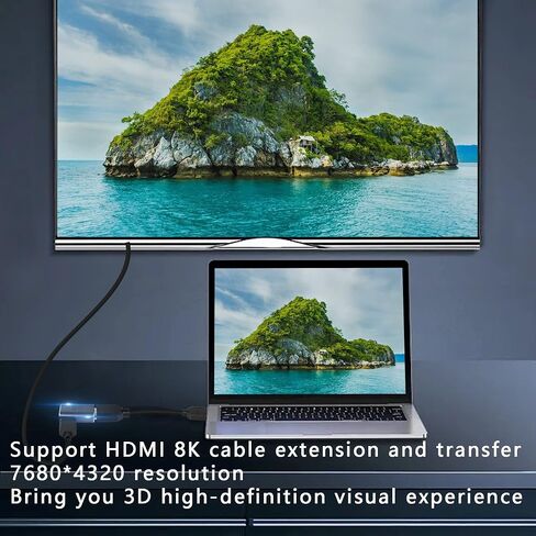 GINTOOYUN 8K Mini HDMI to HDMI Extender Adapter 2.1 Version Mini HDMI Male to Right Angle 90 degreeHDMI Female Extension Adapter for Camera,Laptop,Tablet,HDTV,Projector 2 PCS(Angle Right) in Saudi Arabia