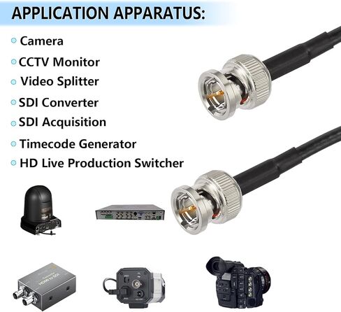 كابل Superbat 3G SDI HD-SDI كابل BNC رفيع وقصير (Belden 1855A) - 2M/6ft - يدعم HD-SDI/3G-SDI/4K/8K، كابل فيديو دقيق SDI (قطعة واحدة) in Saudi Arabia