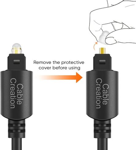 كابل الصوت البصري CableCreation، [عبوة من قطعتين] كابل ألياف بصرية بطول 3 أقدام [S/PDIF] مطلي بالذهب للمسرح المنزلي، وبار الصوت، والتلفزيون، وPS4، وXbox، ومشغل VD/CD، ومشغلات Blu-ray، ووحدة التحكم في الألعاب والمزيد، 0.9 م in Kuwait