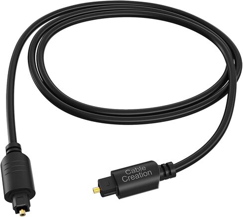 كابل الصوت البصري CableCreation، [عبوة من قطعتين] كابل ألياف بصرية بطول 3 أقدام [S/PDIF] مطلي بالذهب للمسرح المنزلي، وبار الصوت، والتلفزيون، وPS4، وXbox، ومشغل VD/CD، ومشغلات Blu-ray، ووحدة التحكم في الألعاب والمزيد، 0.9 م in Kuwait