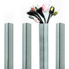 مجموعة اغطية كيبلات من روزويلد مكونة من 4 قطع من منظم الاسلاك مع غطاء لاسلاك التفاف بلاصق فيلكرو وغطاء حماية لادارة الاسلاك للتلفزيون والكمبيوتر والمكتب والمكتب والكمبيوتر الشخصي مرن 19.7 انش in Kuwait