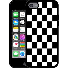 حافظة SM Case iPod Touch 7، حافظة iPod Touch 6، حافظة iPod Touch 5 - تصميم مطبوع بنمط مربعات، غطاء خلفي واقٍ من مادة TPU المطاطية الناعمة / غطاء لجهاز iPod Touch 7/6 / 5. أسود in Kuwait