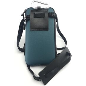 Phone Wallet, Cellphone Lanyard Crossbody, Phone Purse Cell Phone Bags for Women, Phone Pouch Holster for Men, Neoprene Pouch with Clip on and Shoulder Strap and Zipper Puller M Size [ Black ]