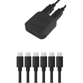 SABRENT USB 3.0 مفتاح مشاركة لأجهزة الكمبيوتر والأجهزة الطرفية المتعددة، مؤشرات جهاز LED + [6 عبوات] كابلات USB ميكرو USB ممتازة 22AWG بطول 3 أقدام عالية السرعة USB 2.0 A ذكر إلى كابلات مزامنة وشحن Micro B in Saudi Arabia