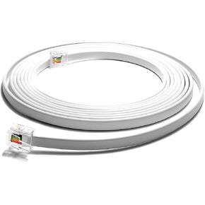 8FT RJ11 Telephone Cord – Pro Grade 4-Wire Landline Phone Cable, 100% Copper, Heavy Duty PVC Jacket, Thick Gold Contacts for Phone, Fax, DSL (8 Foot - Black, Made in USA) in Saudi Arabia