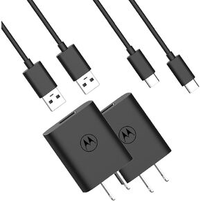 Motorola (2-Pack) TurboPower 20 QC3.0 Charger with 6.6ft USB-A to USB-C Cable for Moto G Play (2023/2024/2026), G Power (2022/2023), G 5G 2022/2023/2024, G Stylus. G Pure, Moto Pad 2026 in Kuwait
