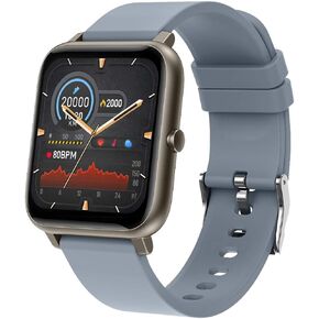 ساعة ذكية EBAKIN لتتبع اللياقة البدنية 1.4 بوصة شاشة لمس كاملة IP67 مقاومة للماء ضغط الدم ونسبة القلب الدم الأكسجين الرياضية (رمادي) in Kuwait