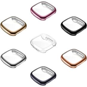 [7 عبوات] واقي الشاشة أوميكي متوافق مع فيتبيت سينس وفيرسا 3 غطاء حافظة الساعة الذكية ، متعدد الألوان in Kuwait