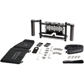 Wooden Camera Director's Monitor Cage v3 with Carbon Fiber Handgrips, Universally Compatible with Any Monitor up to 9 inches, Includes Neck Strap and Sun Shade in Saudi Arabia