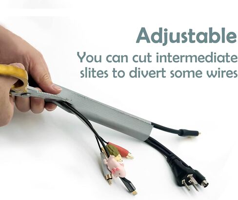 مجموعة اغطية كيبلات من روزويلد مكونة من 4 قطع من منظم الاسلاك مع غطاء لاسلاك التفاف بلاصق فيلكرو وغطاء حماية لادارة الاسلاك للتلفزيون والكمبيوتر والمكتب والمكتب والكمبيوتر الشخصي مرن 19.7 انش in Kuwait