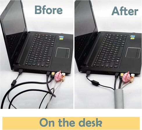 مجموعة اغطية كيبلات من روزويلد مكونة من 4 قطع من منظم الاسلاك مع غطاء لاسلاك التفاف بلاصق فيلكرو وغطاء حماية لادارة الاسلاك للتلفزيون والكمبيوتر والمكتب والمكتب والكمبيوتر الشخصي مرن 19.7 انش in Kuwait