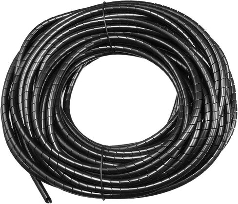 Rebower Spiral Tube Wrap Management Pipe Flexible Cord PE Polyethylene [for Office, Computer, TV ] - 14.0M/ 4.0mm/ Black in Saudi Arabia