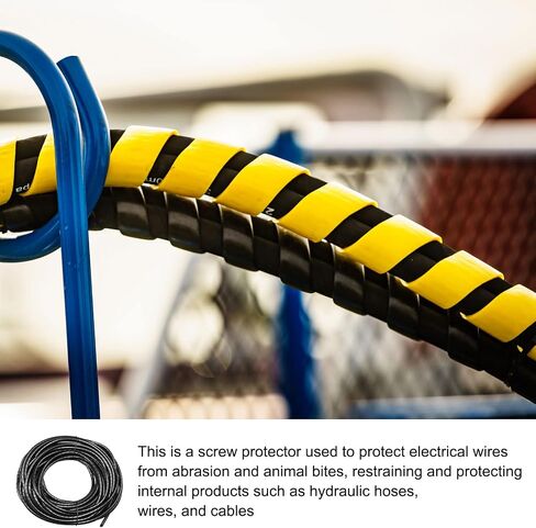 Rebower Spiral Tube Wrap Management Pipe Flexible Cord PE Polyethylene [for Office, Computer, TV ] - 14.0M/ 4.0mm/ Black in Saudi Arabia