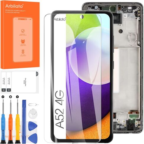 Incell LCD for Samsung Galaxy A52 4G Screen Replacement for Samsung A525 LCD Screen SM-A525F,SM-A525M Touch Display Digitizer Assembly Repair Parts with Frame（No Figerprint Function ） in Saudi Arabia