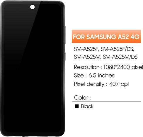 Incell LCD for Samsung Galaxy A52 4G Screen Replacement for Samsung A525 LCD Screen SM-A525F,SM-A525M Touch Display Digitizer Assembly Repair Parts with Frame（No Figerprint Function ） in Saudi Arabia