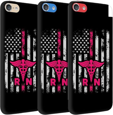 Glisten - iPod Touch 7th / 6th / 5th Generation Case - Nurse Flag Rn Design Printed Cute, Slim & Sleek Plastic Hard Snap on Protective Designer Back Case/Cover for iPod Touch 7/6 / 5.. in Kuwait