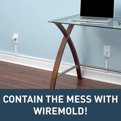 ليجراند - مجموعة إدارة الكابلات Wiremold، CordMate III، منظم السلك ومخفيه، غطاء السلك، خافي العيوب، وواقي للجدار، سعة عالية، C310 180 بوصة in Saudi Arabia