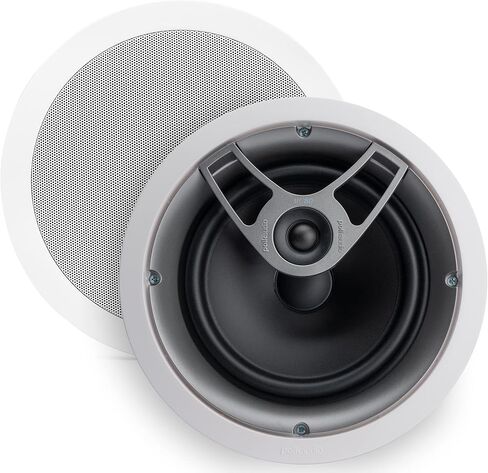 مكبر صوت Polk Audio MC80 ثنائي الاتجاه في السقف مقاس 8 بوصات (مفرد) | صوت ديناميكي مدمج | مثالي للمناطق الرطبة الداخلية/المغلقة | الحمامات والمطابخ والباحات | أبيض in Kuwait