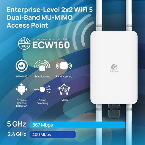 نقطة الوصول الخارجية EnGenius Cloud Managed ECW160 11ac Wave 2 2x2 in Saudi Arabia