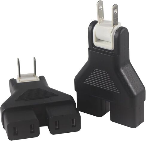 محول IEC بزاوية قائمة، محول C13 إلى C14، محول طاقة 90 درجة، C14 ذكر إلى C13 أنثى محول قابس غلاية الرصاص، IEC 60320 ذكر إلى أنثى محول تمديد الطاقة، محول قابس جدار طاقة التيار المتردد (2 حزمة) in Kuwait