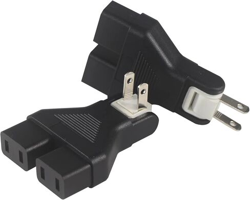 محول IEC بزاوية قائمة، محول C13 إلى C14، محول طاقة 90 درجة، C14 ذكر إلى C13 أنثى محول قابس غلاية الرصاص، IEC 60320 ذكر إلى أنثى محول تمديد الطاقة، محول قابس جدار طاقة التيار المتردد (2 حزمة) in Kuwait