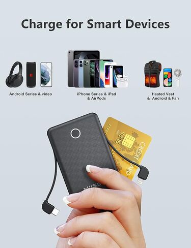 miisso 6000mah Ultra Slim Power Bank, Card Size, Deep Black in Saudi Arabia