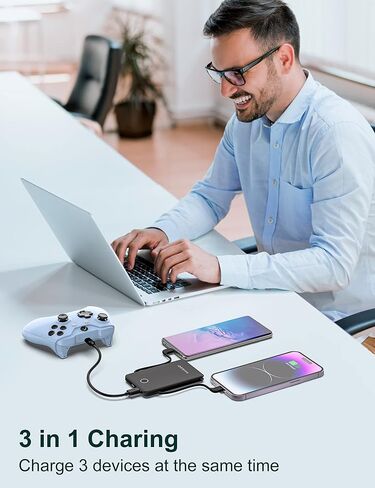 miisso 6000mah Ultra Slim Power Bank, Card Size, Deep Black in Saudi Arabia