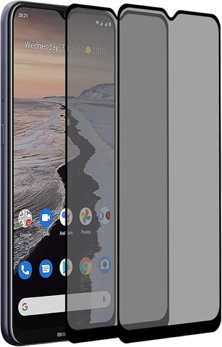 XINXUSONG 2 Pack Privacy Screen Protector Full Coverage Scratch Resistant Shatter Proof Tempered Glass Silk Print Black Protective Film For No kia G10 / Nokia G20. in Saudi Arabia