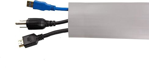 6.5 Feet Cable Protector + Cord Cover — Durable Brown PVC is Flexible, Odor Free, Easy to Unroll and Open — Conceal Wires at Home, Office, Warehouse, Workshop, Concerts in Kuwait