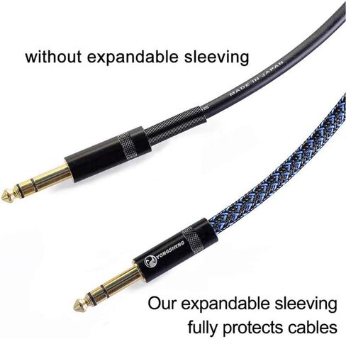Braided - Cable Sleeves - PET Expandable Wire Loom 1/8"-25ft, Braided Wire Hider Mesh, Cord Management Organizer for USB Power Video Cable, Flexible Wrap Cover w/Heat Shrinkable Tubes, Black&Blue in Kuwait