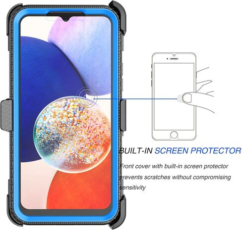 Galaxy A54 5G Case, Galaxy A54 5G Holster, Tekcoo [Tshell] Shock Absorbing [Built-in Screen] [Kickstand Locking Belt] Carrying Secure Swivel Defender Full Body Cover for Samsung A54 5G Black in Kuwait