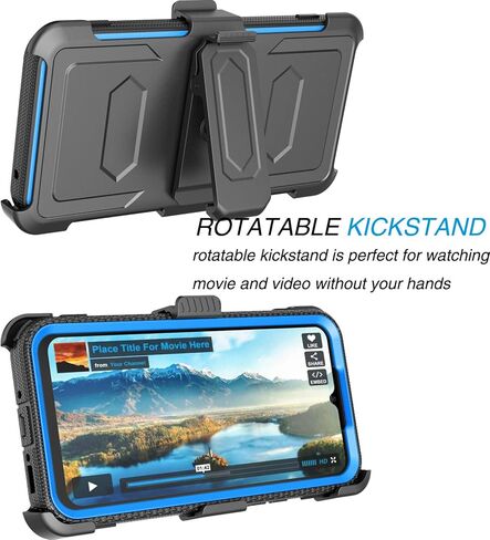 Galaxy A54 5G Case, Galaxy A54 5G Holster, Tekcoo [Tshell] Shock Absorbing [Built-in Screen] [Kickstand Locking Belt] Carrying Secure Swivel Defender Full Body Cover for Samsung A54 5G Black in Kuwait