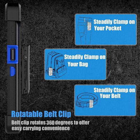 Tekcoo Case for Galaxy A23 with [Built-in Screen Protector] Holster Locking Belt Clip [Military Grade 12FT Drop Tested] Full Body Carrying Kickstand Cover for Samsung Galaxy A23 5G / 4G LTE - Black in Saudi Arabia