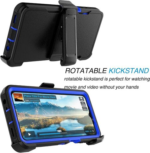 Tekcoo Case for Galaxy A23 with [Built-in Screen Protector] Holster Locking Belt Clip [Military Grade 12FT Drop Tested] Full Body Carrying Kickstand Cover for Samsung Galaxy A23 5G / 4G LTE - Black in Saudi Arabia