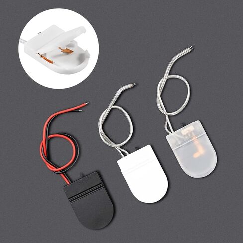 10pcs Button Battery Holder Coin Cell Battery Holder with Switch CR2032 1 X 3V Battery Holder Battery Storage Boxes Cover with Wires On ON-Off Switch Socket Container (Black) in Saudi Arabia