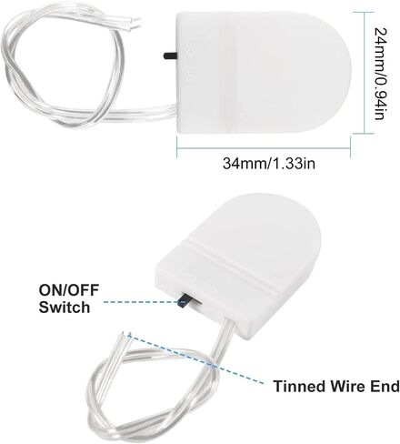 10pcs Button Battery Holder Coin Cell Battery Holder with Switch CR2032 1 X 3V Battery Holder Battery Storage Boxes Cover with Wires On ON-Off Switch Socket Container (Black) in Saudi Arabia