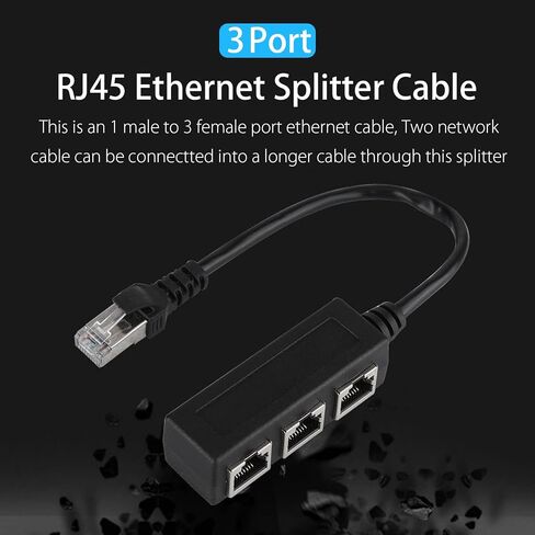 كابل مقسم إيثرنت RJ45، 1 ذكر إلى 3 × أنثى كابل محول مقسم إيثرنت LAN، مقسم توصيل النقل in Kuwait