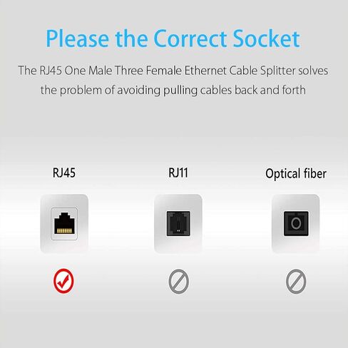 كابل مقسم إيثرنت RJ45، 1 ذكر إلى 3 × أنثى كابل محول مقسم إيثرنت LAN، مقسم توصيل النقل in Kuwait