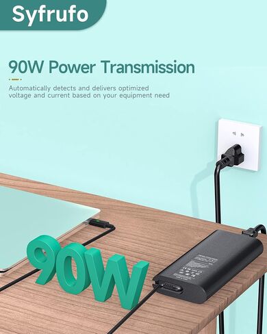 90W USB C Laptop Charger for Dell Latitude 5420, 5520, 7420, 5400, 7300, Dell XPS 13 12, Precision 5530 2in1, 3540, 3550, 5550, 5750 Adapter Power Supply Cord in Saudi Arabia
