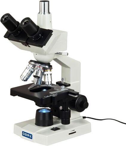 مجهر OMAX 40X-2000X Lab ثلاثي العينيات للمركب البيولوجي LED مع حقيبة حمل من الفينيل in Saudi Arabia