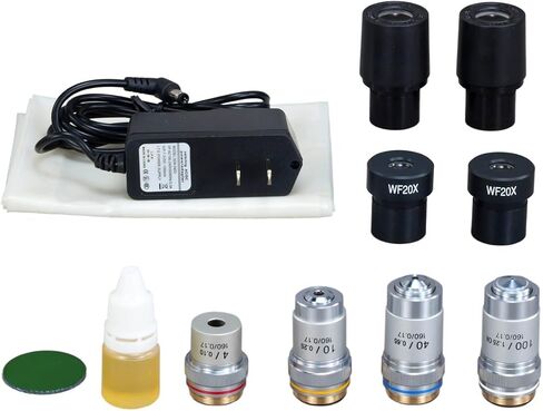 مجهر OMAX 40X-2000X Lab ثلاثي العينيات للمركب البيولوجي LED مع حقيبة حمل من الفينيل in Saudi Arabia