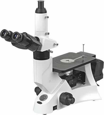 BestScope BS-6000B مجهر مركب معدني ثلاثي العينيات مقلوب، عدسات EWF10x، أهداف خطة إنفينيتي، تكبير 40x-400x، إضاءة هالوجين كوهلر، ملحق الاستقطاب، مرحلة عادية، 110 فولت in Kuwait
