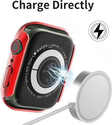 [8 عبوات] جراب صلب مطلي بأحجار الراين من البولي كربونات متوافق مع Apple Watch Series 7/8 41 مم، غطاء ممتص للصدمات من حجر الراين الكريستالي اللامع لساعة iWatch 7/8 الذكية in Kuwait