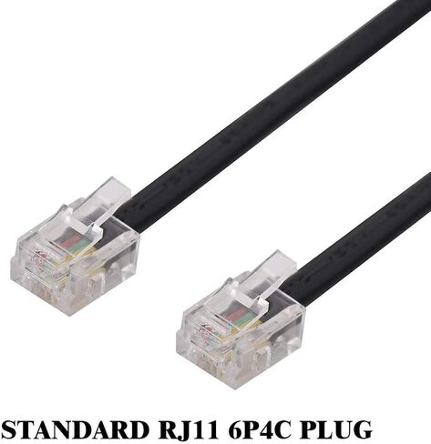 Phone Cord 15FT, Landline Telephone Cable with RJ11 Plug, Includes Telephone Inline Coupler RJ11 Splitter and 10pcs Cable Clips(White) in Kuwait