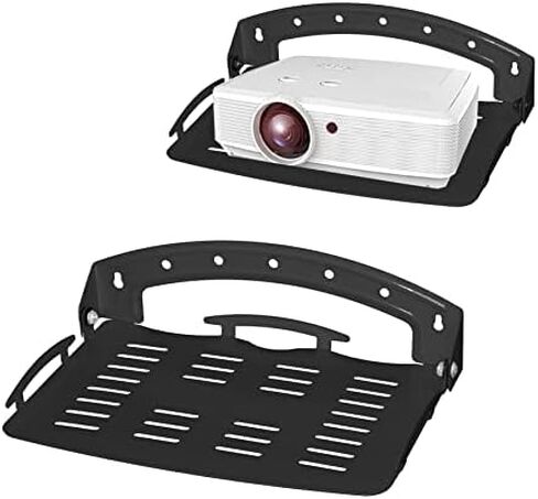 رف حائط صغير، رف عائم تصميم تبديد الحرارة جهاز عرض صغير جدار جبل زاوية قابل للتعديل رف العرض للجدار 90 درجة قابل للطي تحميل 3 كجم يمكن أن تحمل جهاز العرض ، راوتر ، العمل الفني ، دي في دي أسود in Kuwait