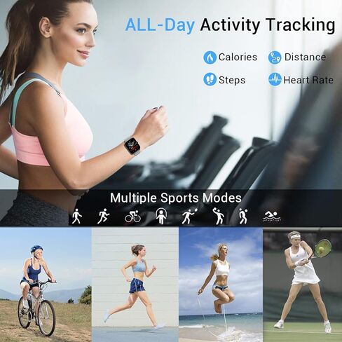 ساعة ذكية EBAKIN لتتبع اللياقة البدنية 1.4 بوصة شاشة لمس كاملة IP67 مقاومة للماء ضغط الدم ونسبة القلب الدم الأكسجين الرياضية (رمادي) in Kuwait