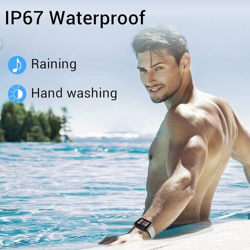 ساعة ذكية EBAKIN لتتبع اللياقة البدنية 1.4 بوصة شاشة لمس كاملة IP67 مقاومة للماء ضغط الدم ونسبة القلب الدم الأكسجين الرياضية (رمادي) in Kuwait