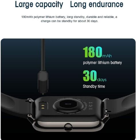 ساعة ذكية EBAKIN لتتبع اللياقة البدنية 1.4 بوصة شاشة لمس كاملة IP67 مقاومة للماء ضغط الدم ونسبة القلب الدم الأكسجين الرياضية (رمادي) in Kuwait