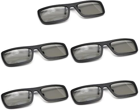 نظارات مستقطبة Othmro RealD Technology 3D بمشبك على إطار بلاستيكي أسود عدسات من الراتنج لون رمادي للسينما 5 قطع in Saudi Arabia